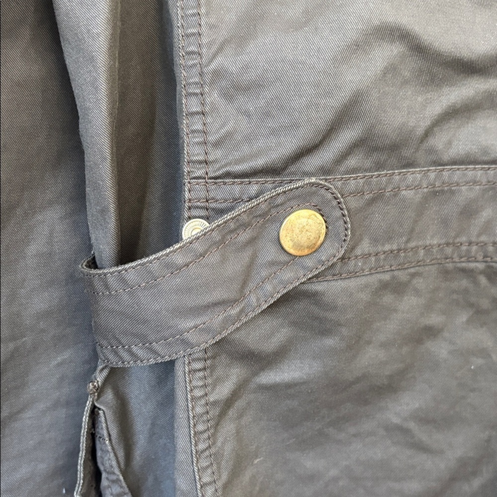 J. Crew Women's 100% cotton dark khaki Button zip front Utility Jacket M - Picture 9 of 11